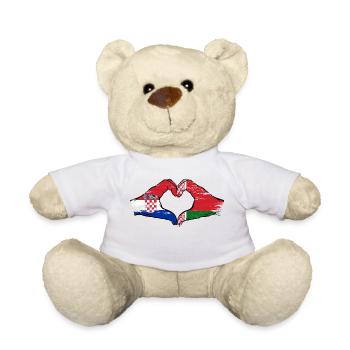Kroatien Belarus Flagge Hände Herzform used - Teddy - Weiß - Vorne