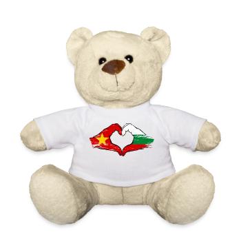 Vietnam Bulgarie Drapeau Mains Coeur Forme Utilisé - Nounours - blanc - Devant
