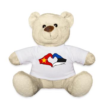 Vietnam Estland Flagge Hände Herzform - Teddy - Weiß - Vorne