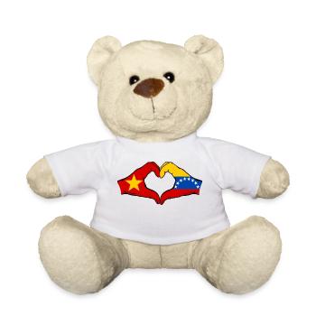 Vietnam Venezuela Flag Hands Heart Shape - Teddy Bear - white - Front