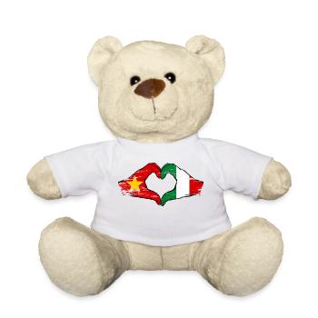 Vietnam Italy Flag Hands Heart Shape Used - Teddy Bear - white - Front
