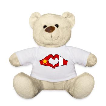 Vietnam Peru Flagge Hände Herzform - Teddy - Weiß - Vorne