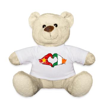 Vietnam Irlande Drapeau Mains Coeur Forme Utilisé - Nounours - blanc - Devant