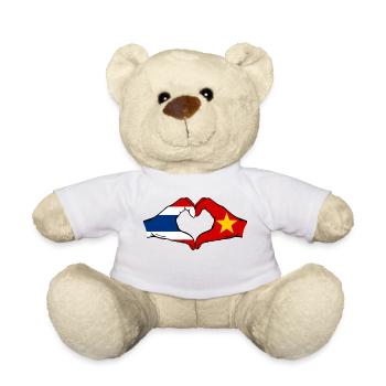 Thailand Vietnam Flag Hands Heart Shape - Teddy Bear - white - Front