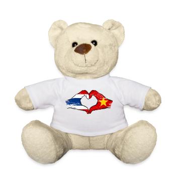 Thailand Vietnam Flag Hands Heart Shape Used - Teddy Bear - white - Front