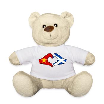 Vietnam Scotland Flag Hands Heart Shape - Teddy Bear - white - Front