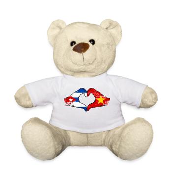 Kuba Vietnam Flagge Hände Herzform used - Teddy - Weiß - Vorne