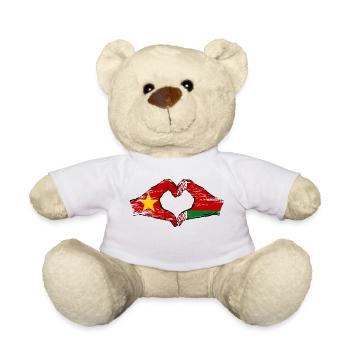 Vietnam Biélorussie Drapeau Mains Coeur Forme Utilisé - Nounours - blanc - Devant