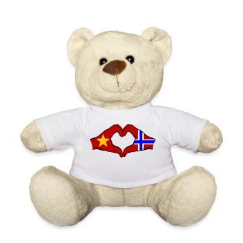 Vietnam Norway Flag Hands Heart Shape - Teddy Bear - white - Front