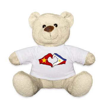 Vietnam Philippines Flag Hands Heart Shape - Teddy Bear - white - Front