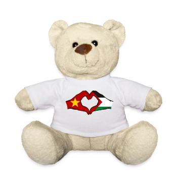 Vietnam Palestine Flag Hands Heart Shape - Teddy Bear - white - Front