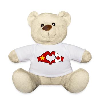 Vietnam Canada Flag Hands Heart Shape - Teddy Bear - white - Front
