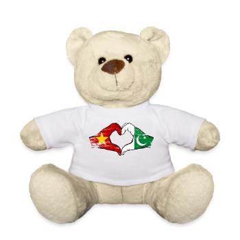 Vietnam Pakistan flag hands heart shape used - Teddy Bear - white - Front