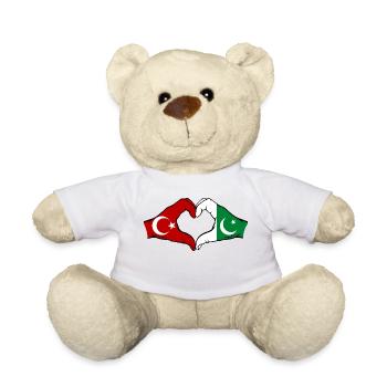 Turkey Pakistan Flag Hands Heart Shape - Teddy Bear - white - Front