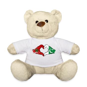 Drapeau du Maroc Pakistan mains en forme de coeur utilisé - Nounours - blanc - Devant