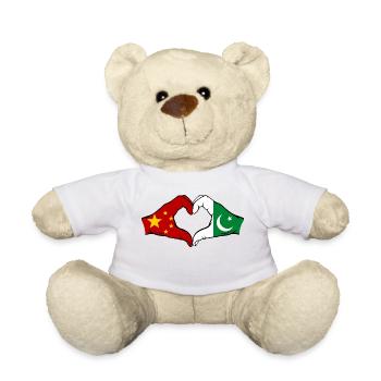 China Pakistan Flag Hands Heart Shape - Teddy Bear - white - Front