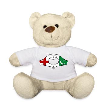 England Pakistan Flagge Hände Herzform - Teddy - Weiß - Vorne
