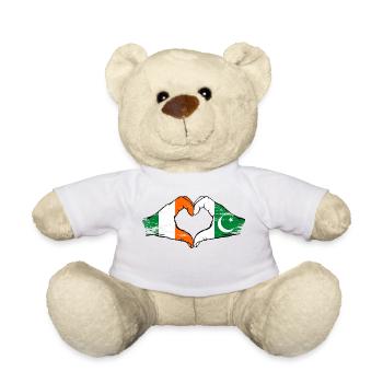 Irlande Pakistan drapeau mains forme coeur utilisé - Nounours - blanc - Devant