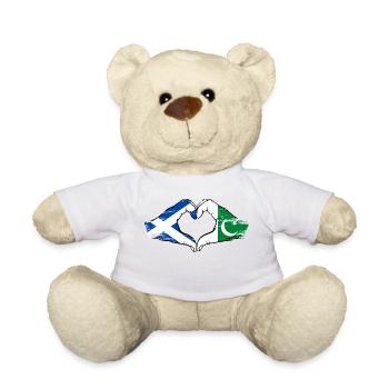 Écosse Pakistan drapeau mains forme de coeur utilisé - Nounours - blanc - Devant