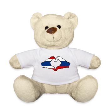 Thaïlande Russie Drapeau Mains Coeur Forme - Nounours - blanc - Devant