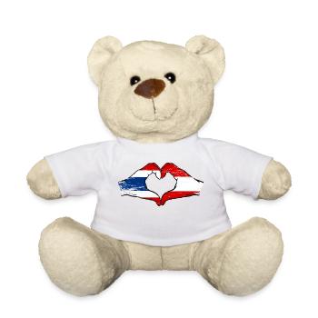 Thailand Austria Flag Hands Heart Shape Used - Teddy Bear - white - Front