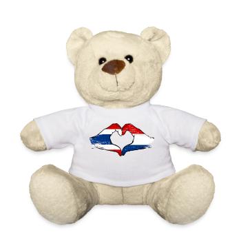 Thaïlande Hollande Drapeau Mains Coeur Forme Utilisé - Nounours - blanc - Devant