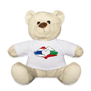 Thaïlande Bulgarie drapeau mains forme de coeur utilisé - Nounours - blanc - Devant