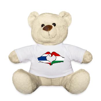 Thailand Hungary Flag Hands Heart Shape - Teddy Bear - white - Front