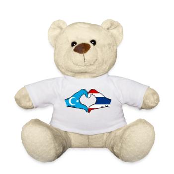 Uyghur Thailand Flag Hands Heart Shape - Teddy Bear - white - Front