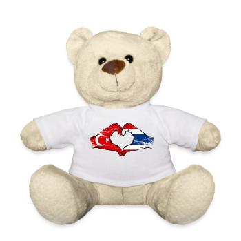Turquie Drapeau de la Thaïlande mains en forme de coeur utilisé - Nounours - blanc - Devant