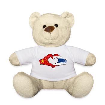 Chine Drapeau Thaïlande mains forme de coeur utilisé - Nounours - blanc - Devant
