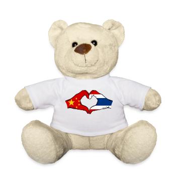 China Thailand Flag Hands Heart Shape - Teddy Bear - white - Front