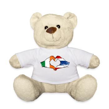 Irlande, drapeau de la Thaïlande, aiguilles, forme de coeur utilisé - Nounours - blanc - Devant