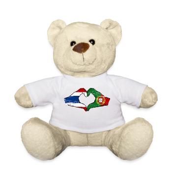 Thaïlande Portugal Drapeau Mains Coeur Forme Utilisé - Nounours - blanc - Devant