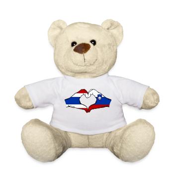 Thailand Slowenien Flagge Hände Herzform - Teddy - Weiß - Vorne