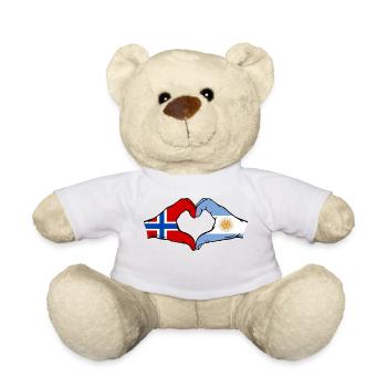 Norway Argentina Flag Hands Heart Shape - Teddy Bear - white - Front
