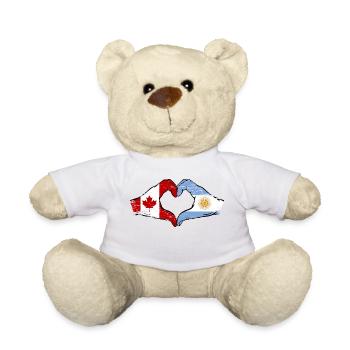 Canada Argentine drapeau mains forme de coeur utilisé - Nounours - blanc - Devant