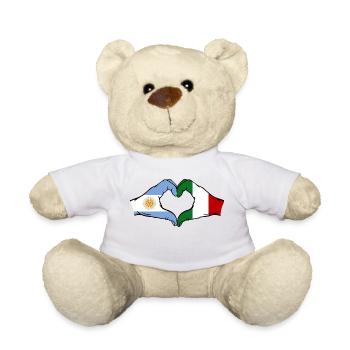Argentina Italy Flag Hands Heart Shape - Teddy Bear - white - Front
