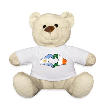 Argentine Irlande drapeau mains forme de coeur utilisé - Nounours - blanc - Devant