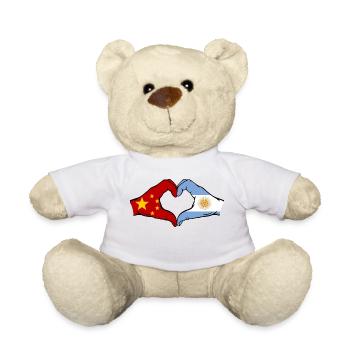 China Argentina Flag Hands Heart Shape - Teddy Bear - white - Front