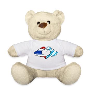 Thailand Bavaria Flag Hands Heart Shape Used - Teddy Bear - white - Front