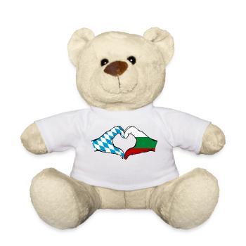 Bayern Bulgarien Flagge Hände Herzform - Teddy - Weiß - Vorne