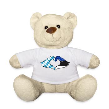 Bavaria Estonia Flag Hands Heart Shape Used - Teddy Bear - white - Front