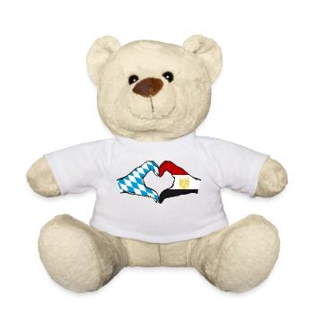 Bavaria Egypt Flag Hands Heart Shape - Teddy Bear - white - Front