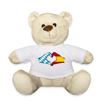 Bavaria Spain Flag Hands Heart Shape - Teddy Bear - white - Front
