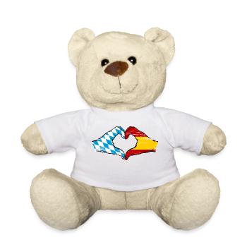 Bayern Spanien Flagge Hände Herzform used - Teddy - Weiß - Vorne