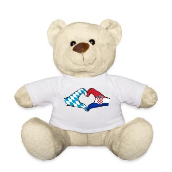 Bavière, Croatie, Drapeau, Mains, Coeur - Nounours - blanc - Devant