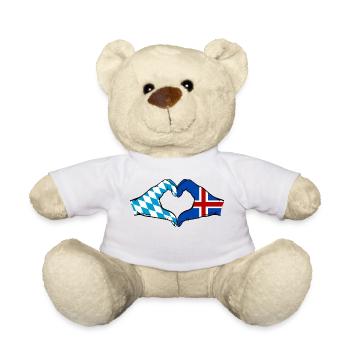 Bavaria Iceland Flag Hands Heart Shape - Teddy Bear - white - Front