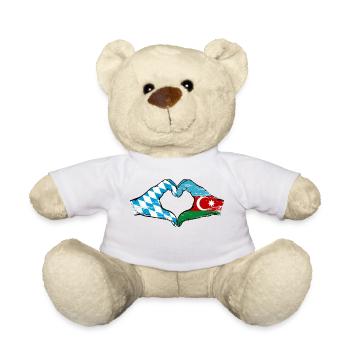 Bayern Aserbaidschan Flagge Hände Herzform used - Teddy - Weiß - Vorne