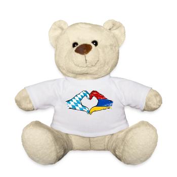 Bayern Armenien Flagge Hände Herzform - Teddy - Weiß - Vorne